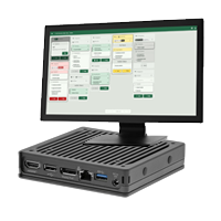 Order Hub Systembox und Monitor